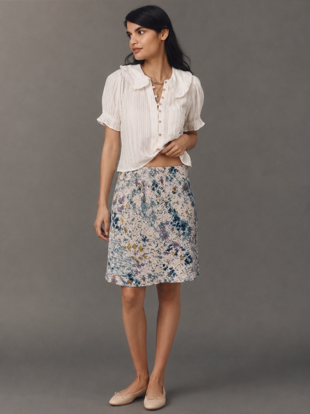NWT Anthropologie The Tilda Knee Slip Skirt